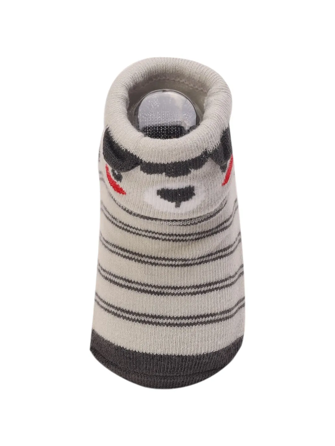 Elegant Striped Baby Socks with Bear Face – Soft and Playful Design