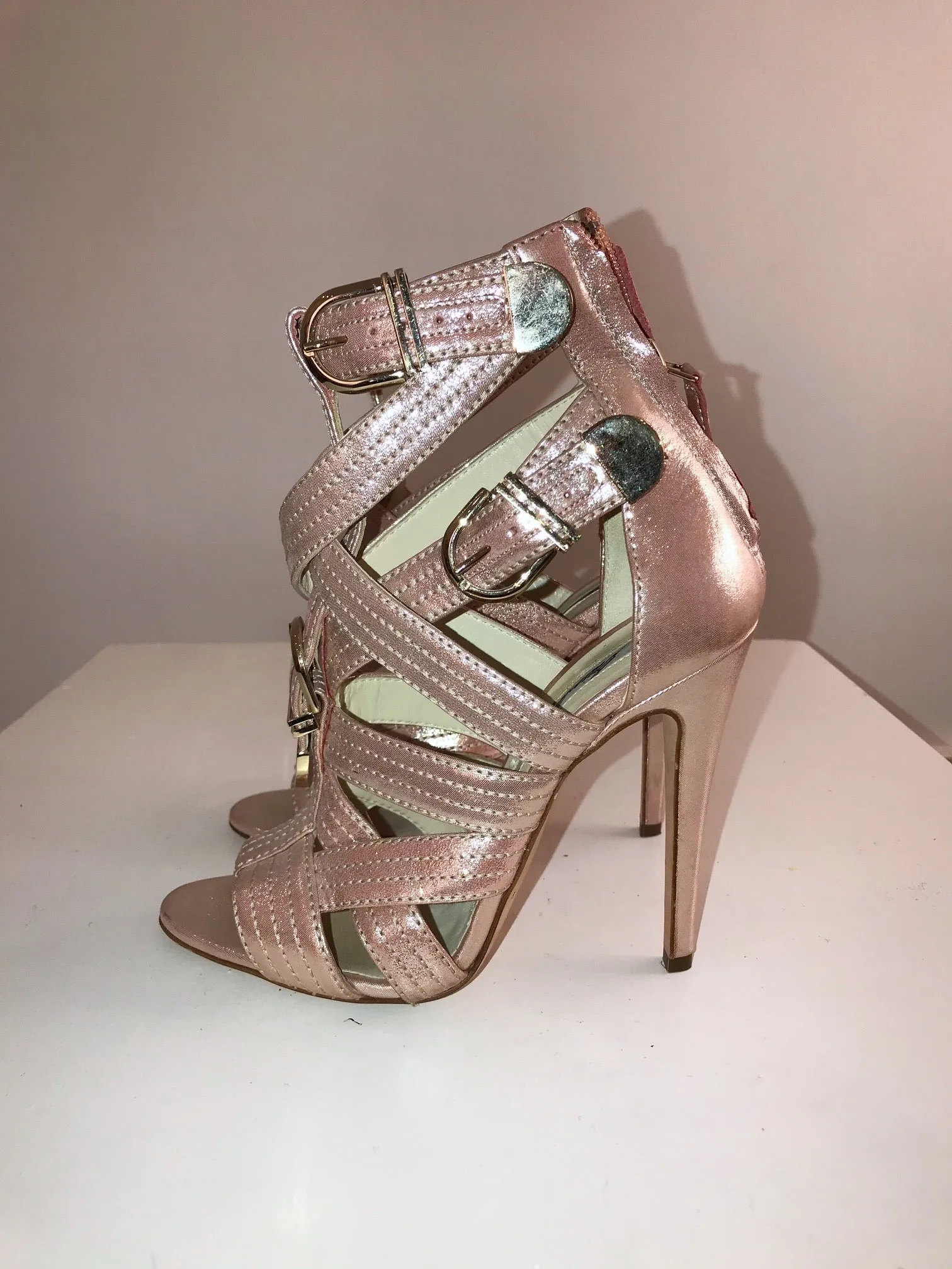 Pink Gladiator Sandal with Buckles