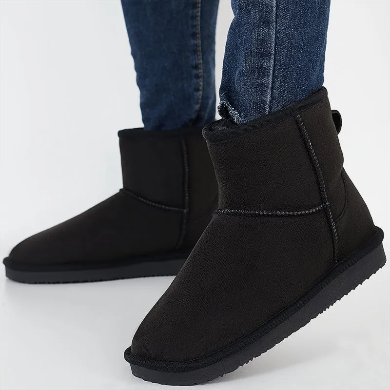Warm Fur Lining Short Ankle Snow Boots Slip on Booties